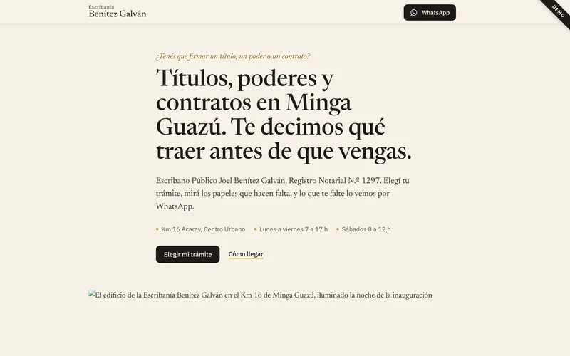 Escribanía Benítez Galván demo