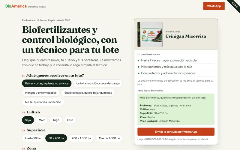 BioAmérica demo