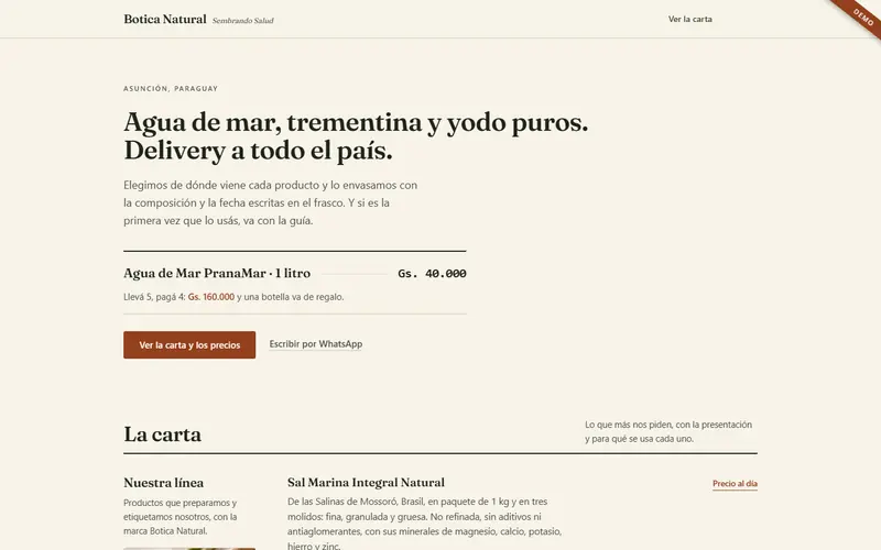 Botica Natural demo