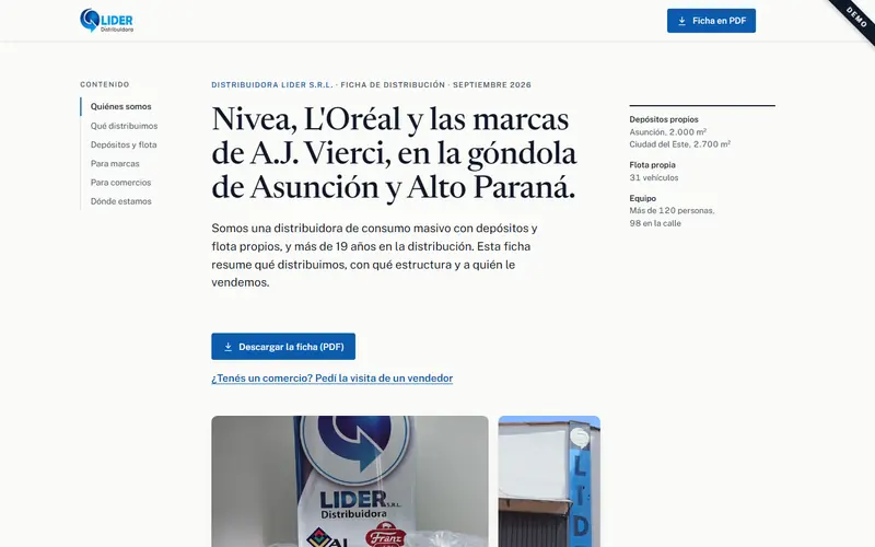Distribuidora Lider demo