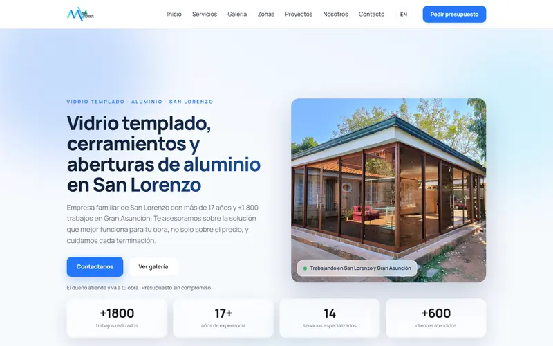 Mas Vidrios website