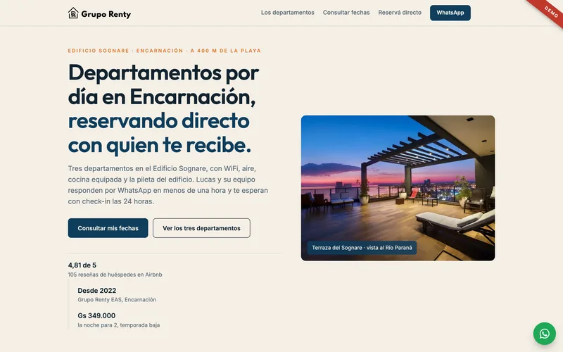 Grupo Renty Departamentos demo