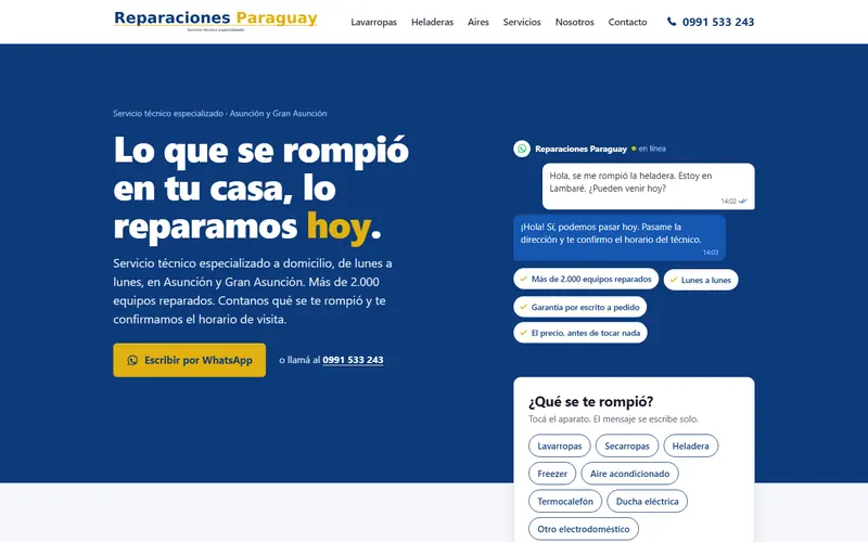 Reparaciones Paraguay website