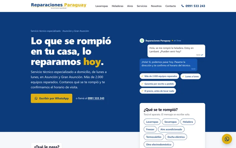 Reparaciones Paraguay website