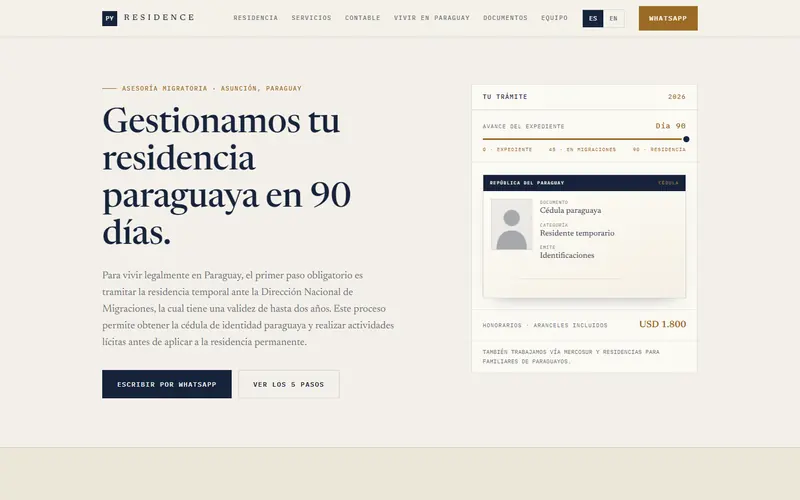 Residence PY website