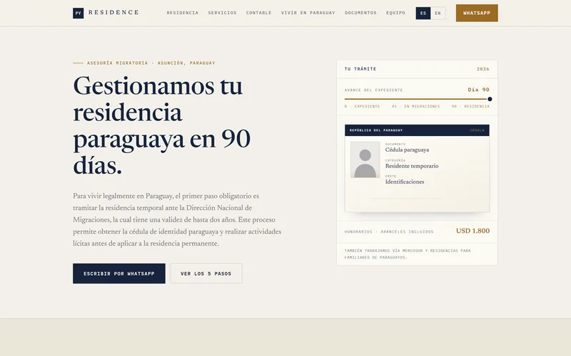 Residence PY website