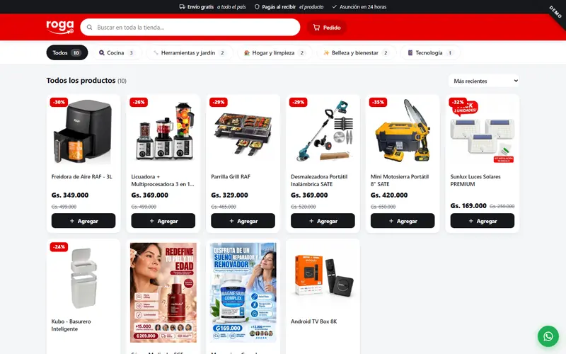 Tienda ROGA demo